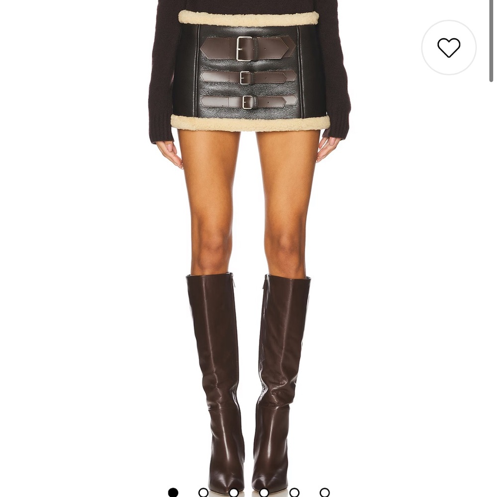 Ducie Fur Trim Skirt in Bitter Chocolate